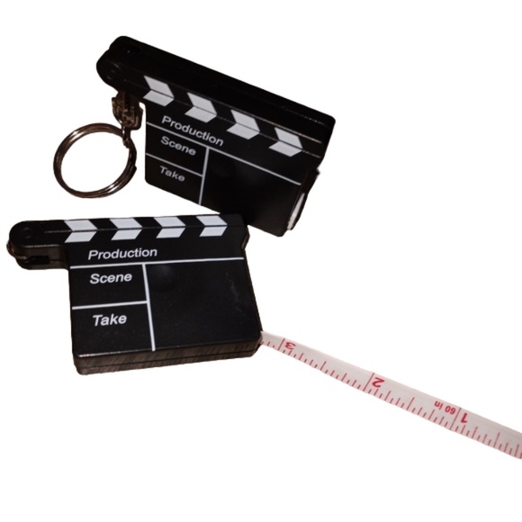 Movie Clapboard Key Chain with Tape Measure - Picture 4 of 10